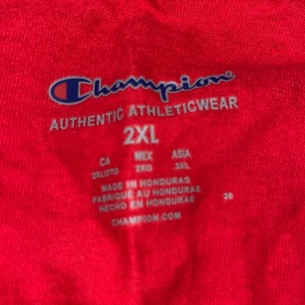 CHAMPION OUTFIT Red Crew Neck LS Top & Blue Windbreaker W/Pocket Zip Cuff Jogger